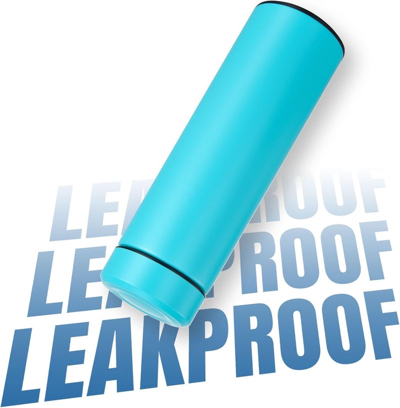 PARACITY Insulated Water Bottle, 15 oz Stainless Steel Water Bottles for Double Wall Vacuum Hot Drinks, Metal Water Bottle Keeps Hot for 12 Hrs, Cold for 24 Hrs, for Coffee, Tea (light blue) - Image 2